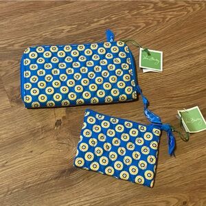 Vera Bradley Riviera Blue Zip Around Wallet and Coin Purse NWT